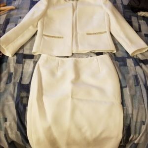 White skirted suit